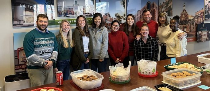 GG team enjoying potluck