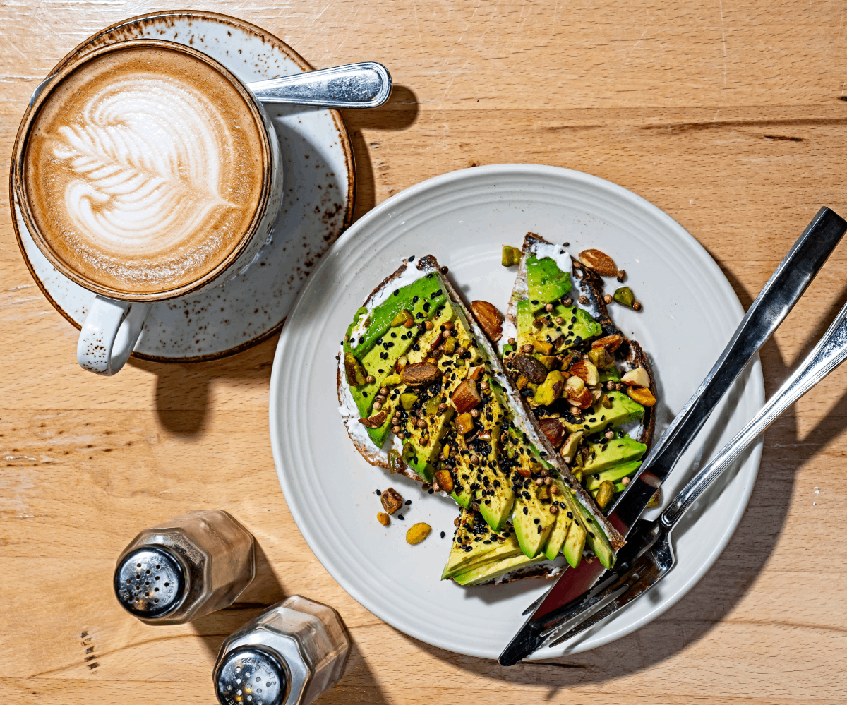 Coffee and avocado snack Coffee and avocado snack